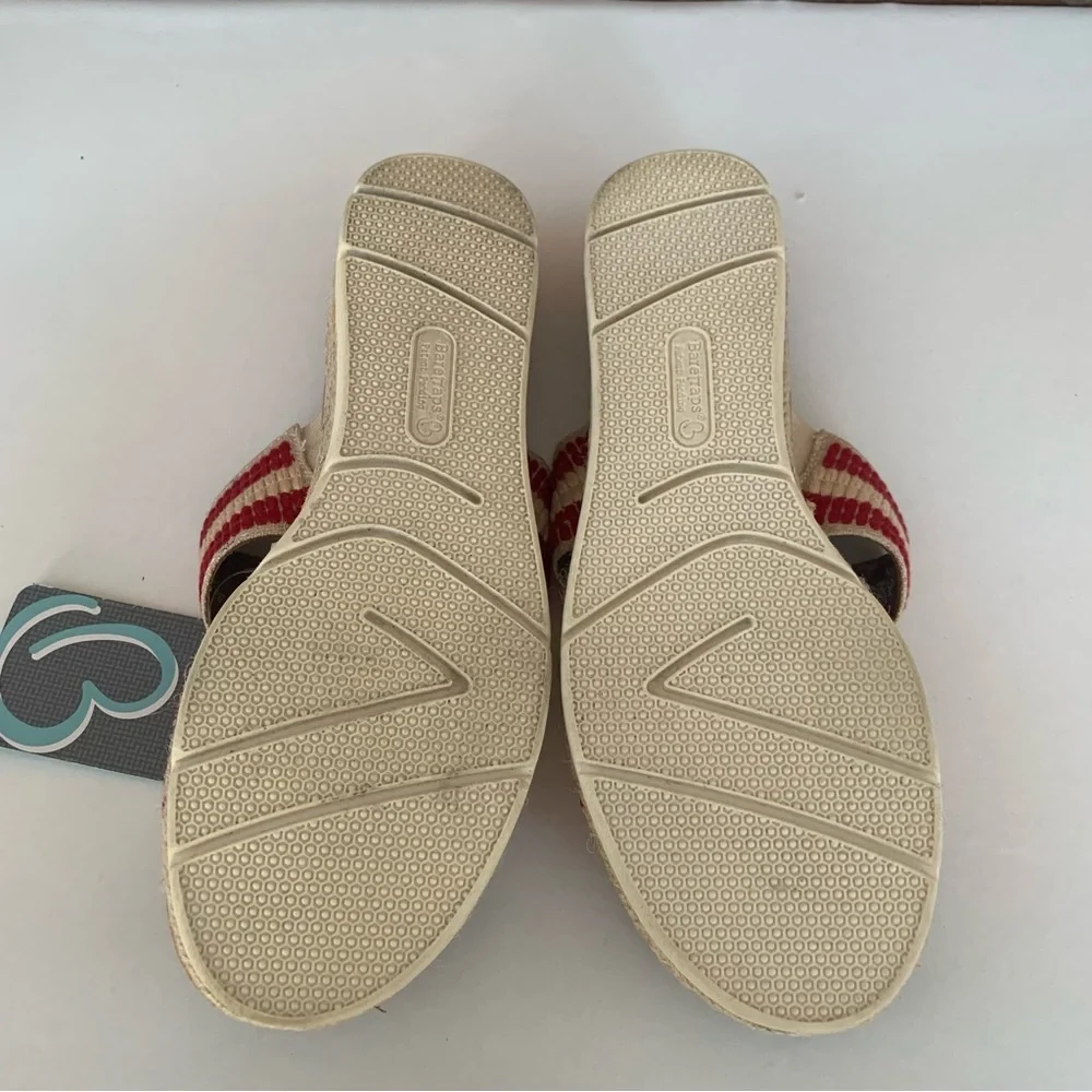 Baretraps Bliss Posture Plus Wedge Sandals Slides Women's red/cream Size US 9 M - Picture 5 of 9